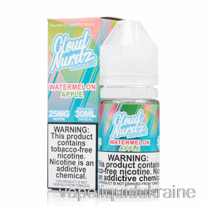 Vape Liquid Ukraine ICED Watermelon Apple - Cloud Nurdz Salts - 30mL 50mg